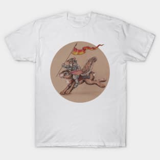 Squirrel in Shining Armor with trusted Bunny Steed T-Shirt